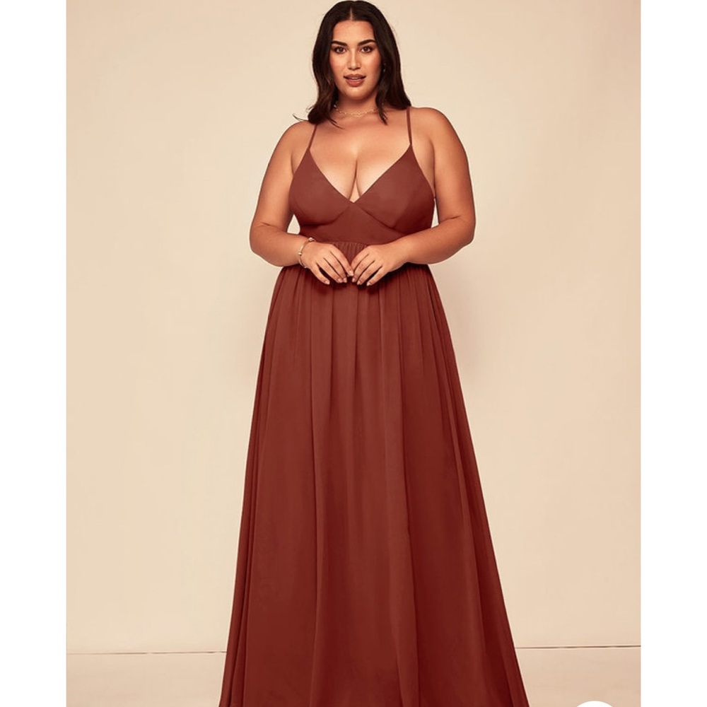 Azazie Aaida Bridesmaid Dress- Terracotta- Size 14/16